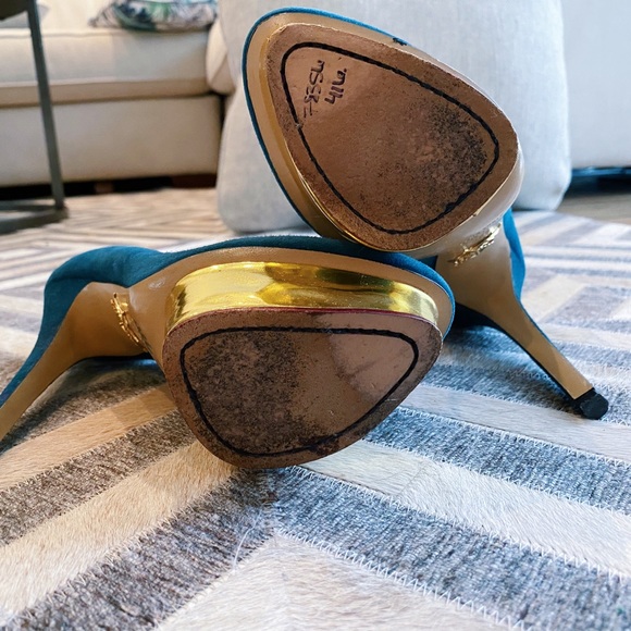 Charlotte Olympia Teal Suede ‘Dolly’ Platform - Picture 7 of 9